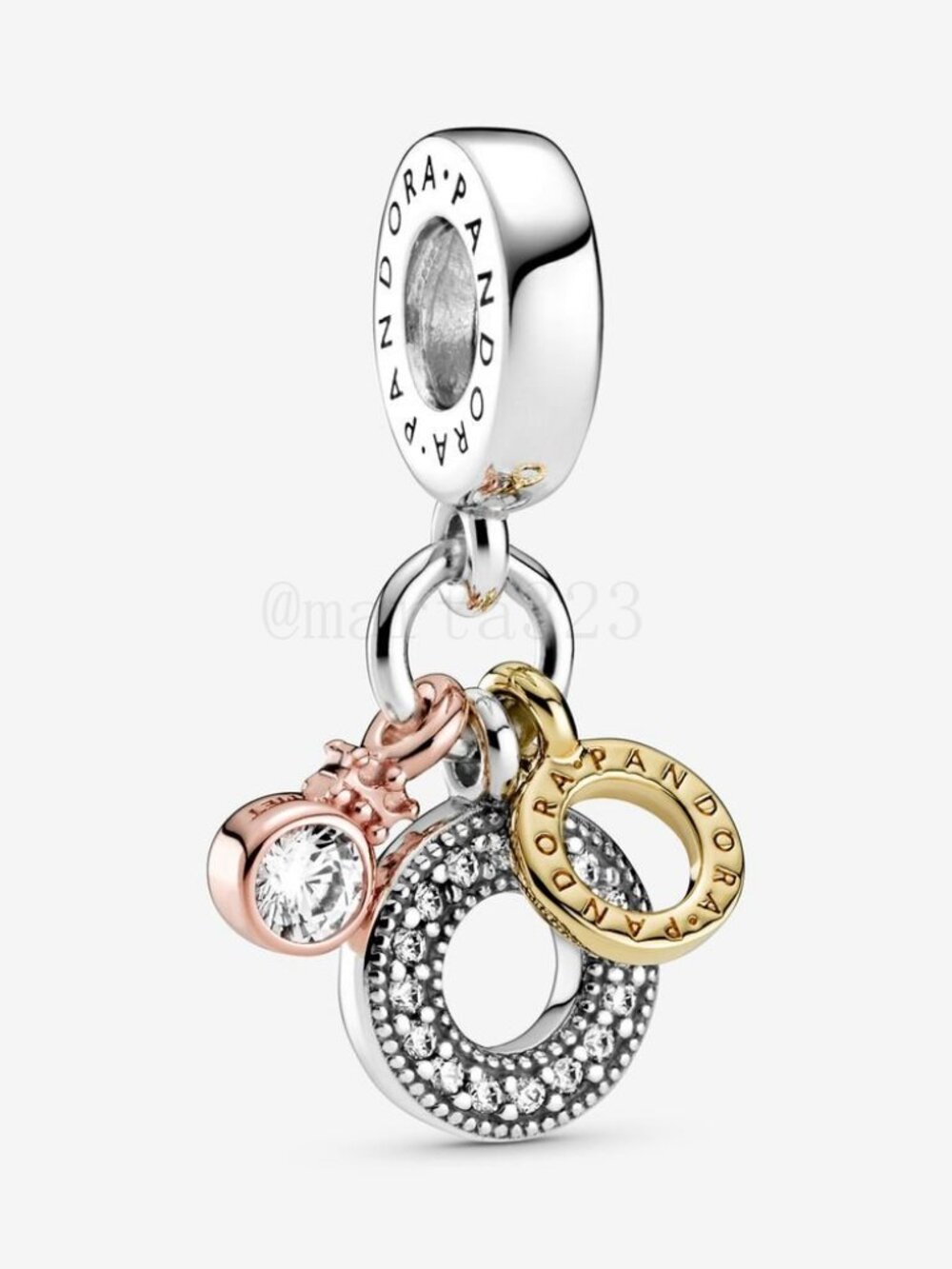 Pandora Triple Monogram & Logo Dangle Charm